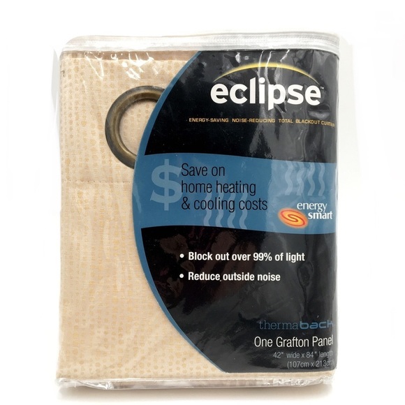 Eclipse Blackout Curtains Tan 42”x 84” - Picture 2 of 6